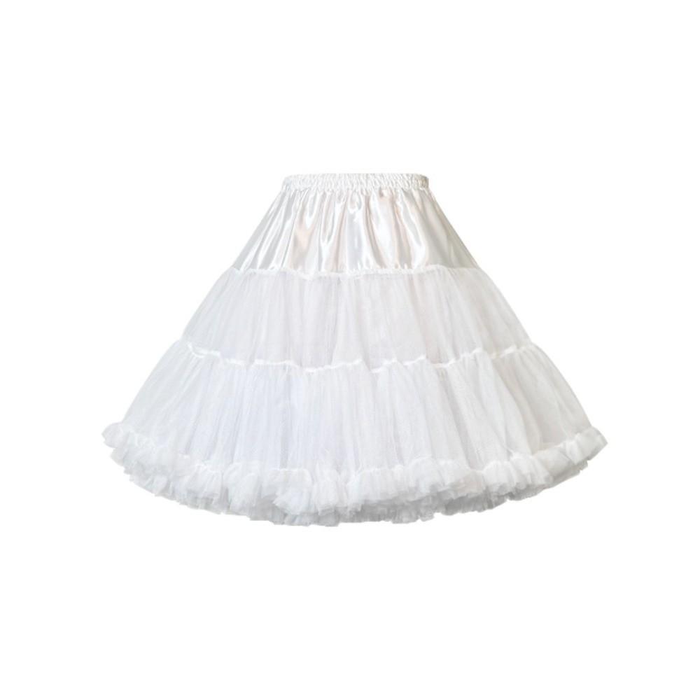 2 Layer Women Boneless Puffy Skirt Lolita Girls Petticoat Crinoline  Dress Accessories