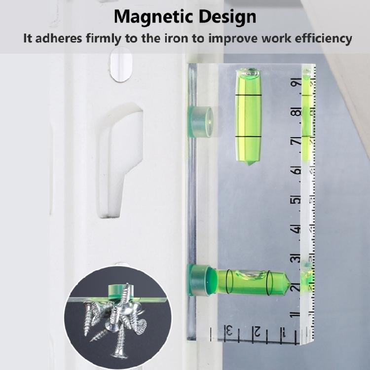 Magnetic Base Pocket Acrylic Check Bubble Level Tool Mini Level Tool Construction Tool with 90°/180° Level Bubbles