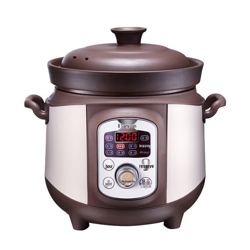 Sanyuan 2L Purple Clay Rice Cooker & Porridge Maker CN plug (adapter included)