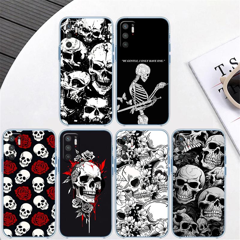 Skeleton Skull Transparent Phone Case for Motorola Moto G40 G04 G05 One Ace Action Fusion + Plus Hyper Macro Vision Zoom