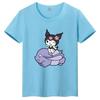 Sanrio Family CUTE Kurumi Cute Printed Childrens TShirt Roundneck Pure Cotton Family Clothing for Parents and Children