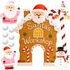 Gingerbread Golf Game with Candy Cane Sticks Portable Funny Indoor Outdoor Toy Gingerbread Christmas Mini Game Set for Home Room