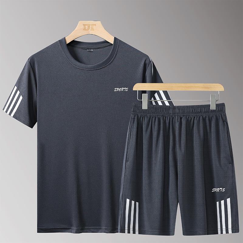 Plus Size Mens Tracksuit Sportwear Set Casual Running Fitness Two -Piece Set
