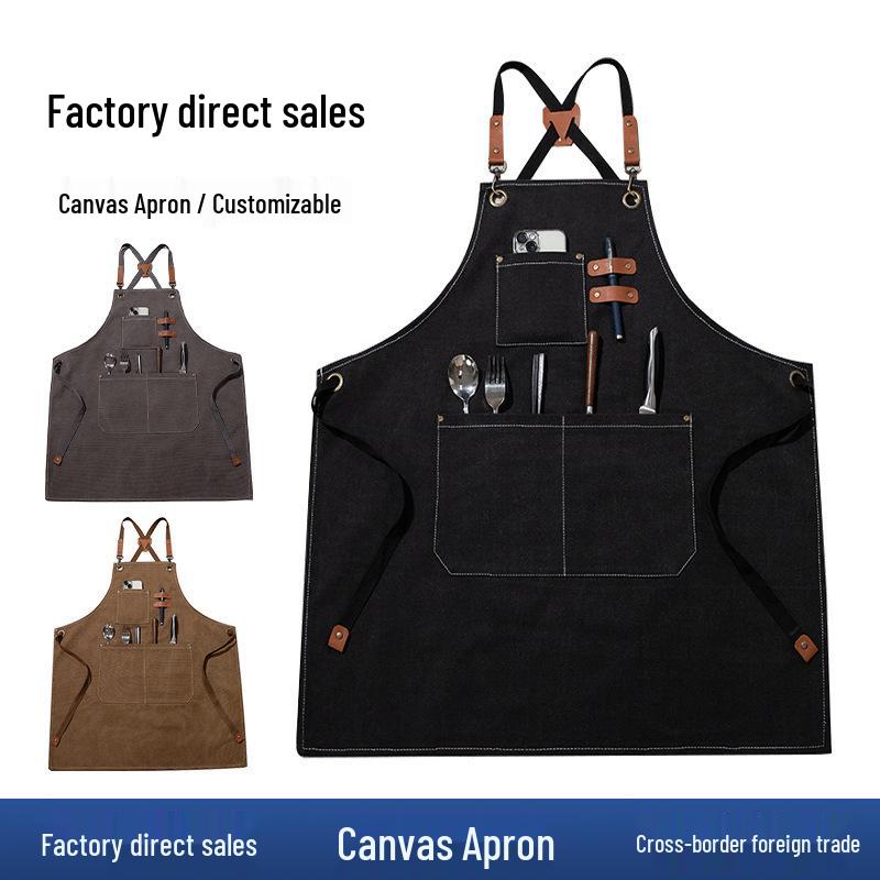 Dirt-Resistant Canvas Apron for Men - Catering & Kitchen Workwear