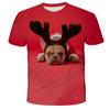 Boys' Merry Christmas Short Sleeve Summer Kids' Cartoon Santa Claus Elk Print T-shirt Casual Tshirt Loose Clothes Children Top