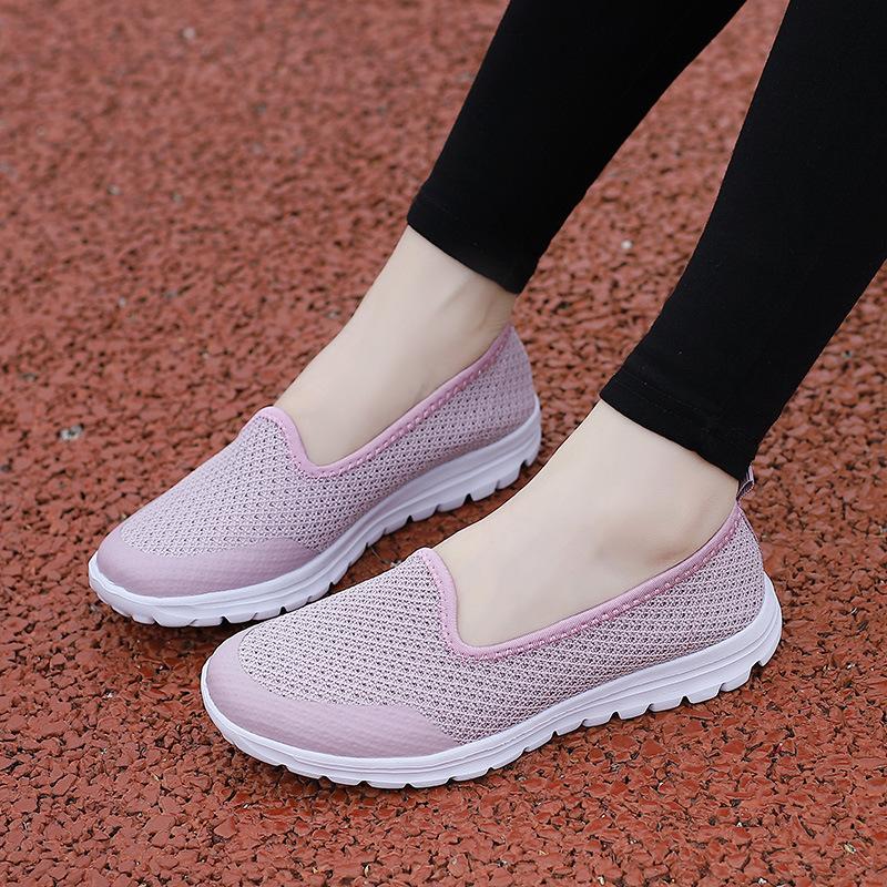 Cloth shoes summer flat shoes casual breathable soft sole comfortable walking shoes
