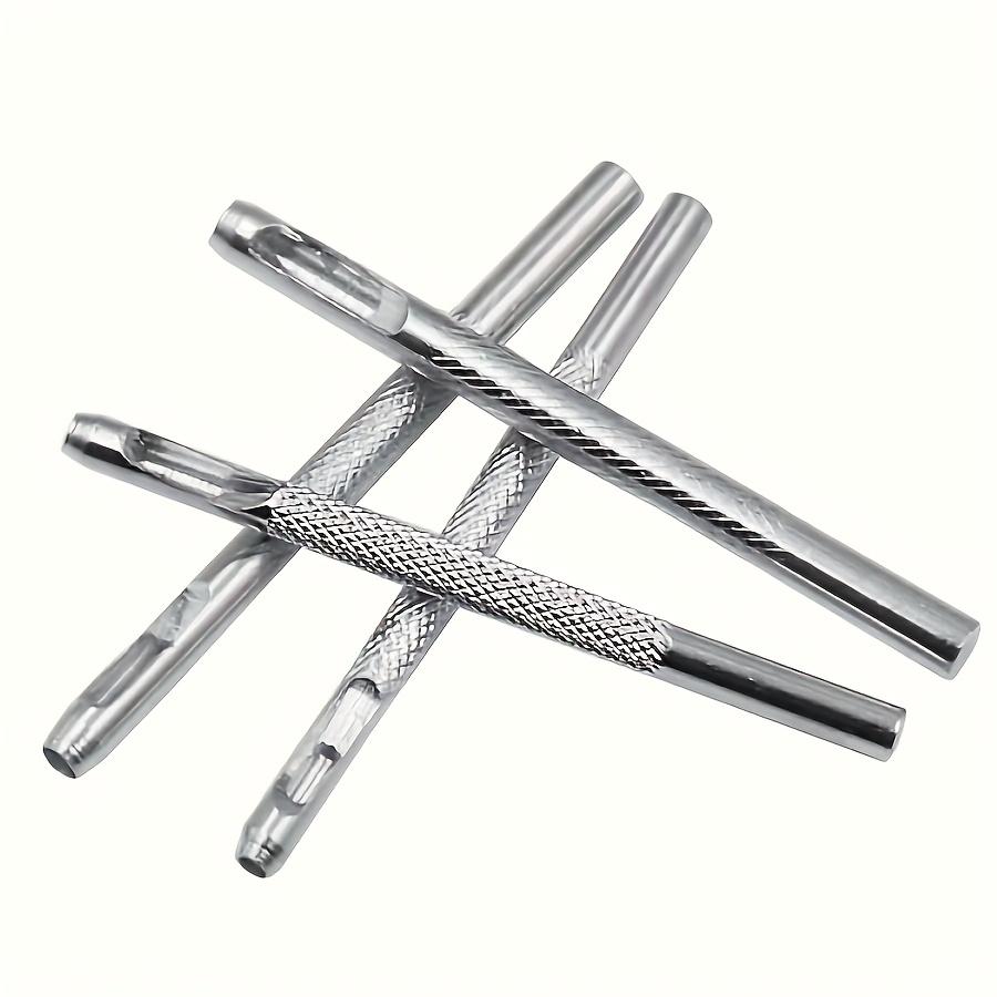 4Pcs Leather Hole Punch Set, 2.5–4mm Carbon Steel Hollow Punches, Portable Manual Tool for Leather Craft