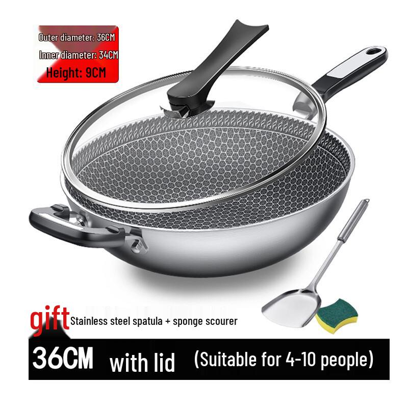 Saste 316 Stainless Steel Wok with Lid