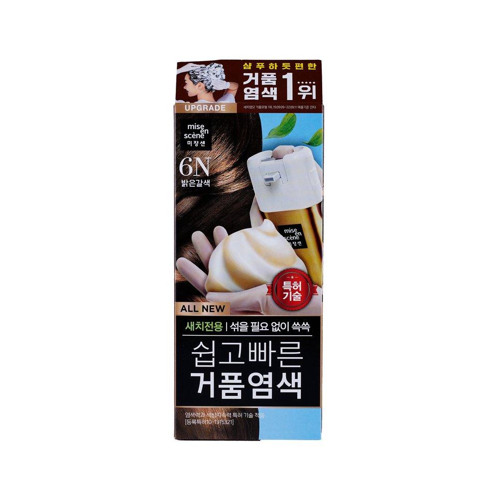 

mise en scène All New Easy and Fast Foam Dye (6N Light Brown)