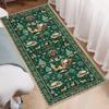 Christmas Runner Rug Non-Slip Winter Holiday Festive Floor Mat Soft Christmas Tree Santa Claus Carpet for Indoor Bedroom Dining