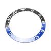 38mm Diameter Black Blue Watch Bezel Insert Base Ring White Character Ceramic GMT Wristwatch Bezel