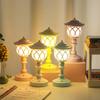 Retro Lotusblad Nattlampa Skrivbord Mini Dekorativa Ornament USB-Laddning Macaron-stil Sängbelysning Liten Bordslampa