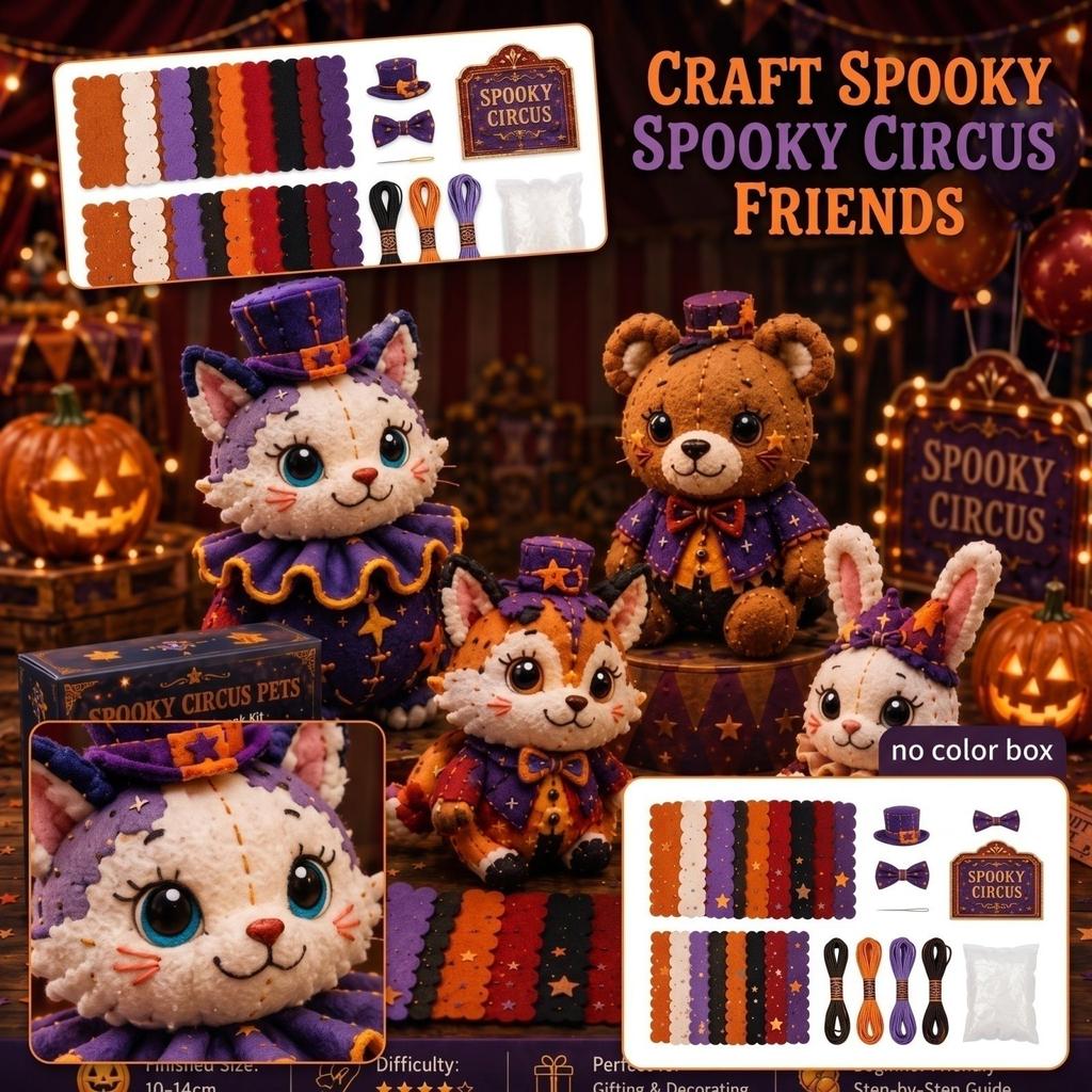 Halloween Animal Patchwork Set for DIY Sewing Kit