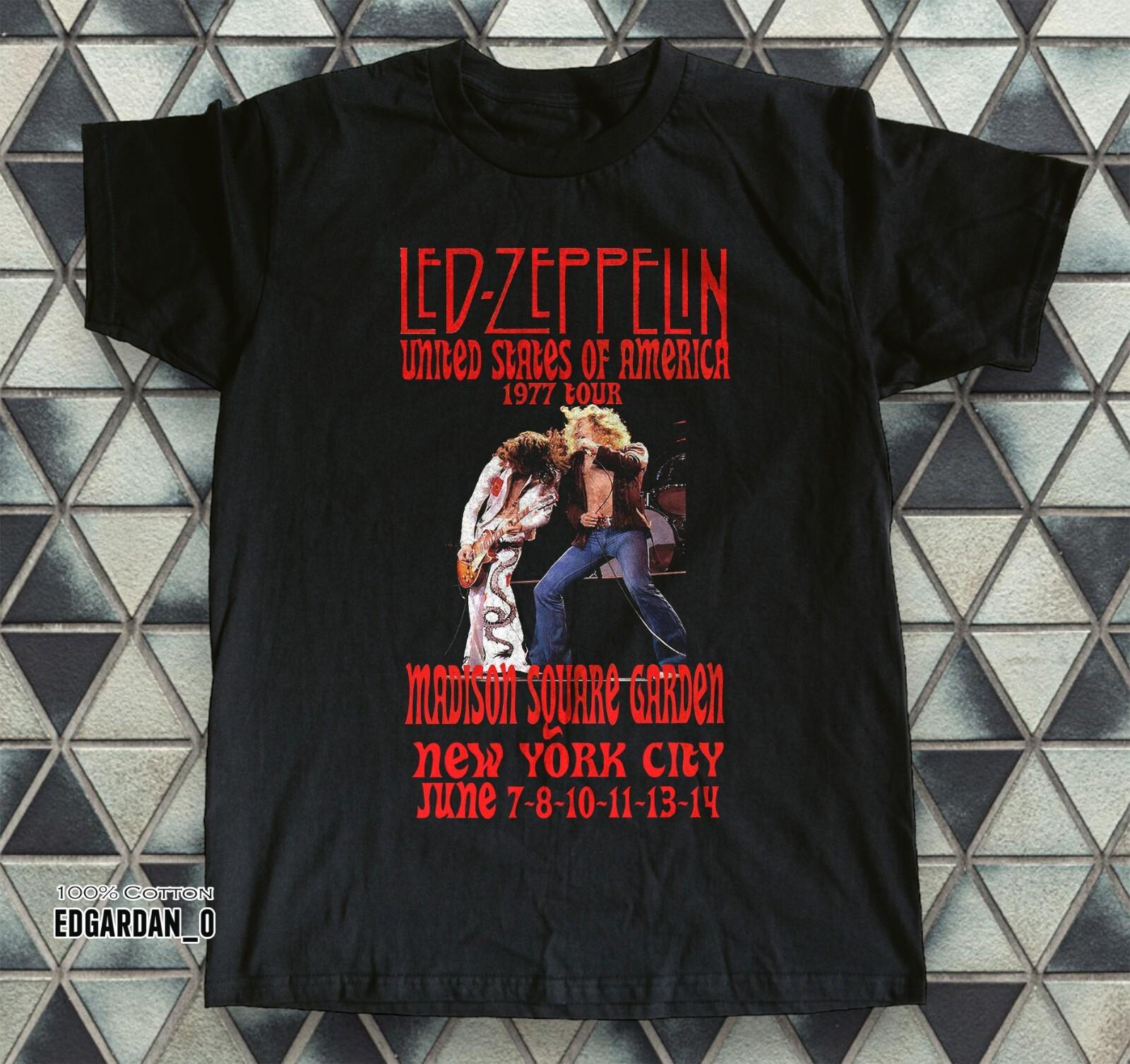 Led Zeppelin North American Tour 1977 Black T-Shirt Size S-5XL M