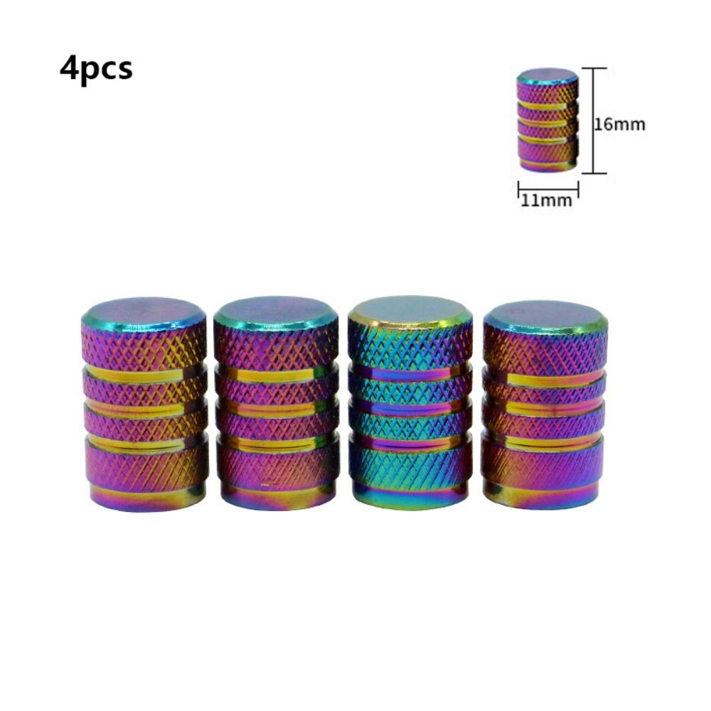 4pcs Anti Rust Anodized Tire Valve Caps Motorcycle Electric Vehicle Valve Core  for Car SUV Truck