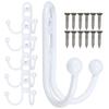 Crochets muraux de salle de bain Crochets vintage en fer pour suspendre les vêtements 6 pièces Blanc