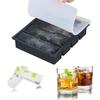 Caoren Silicone Ice Cube Tray, Square Ice Cubes, Large Ice, 13*3.6cm, Rock Ice, Melt-Resistant, with Lid, Easy To Remove (4-Rectangular)