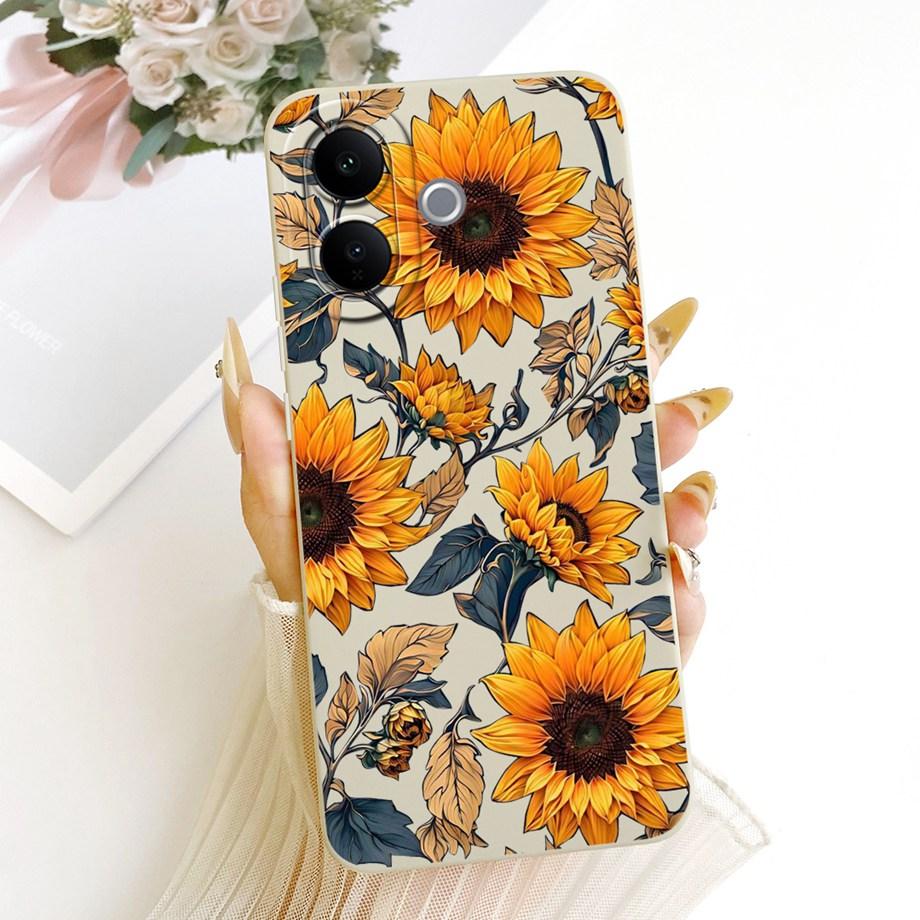 Floral Daisy Sunflower Fundas For Vivo V60 Lite V60 5G Phone Case Vivo V2530 V2511 Cover Liquid Silicone Soft Shockproof Bumper