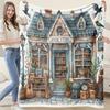 Book Store Patterned Fuzzy Blanket , Warm and Comfortable Throw Blanket Sofa Bed Sofa Camping Trip, the Best Gift.