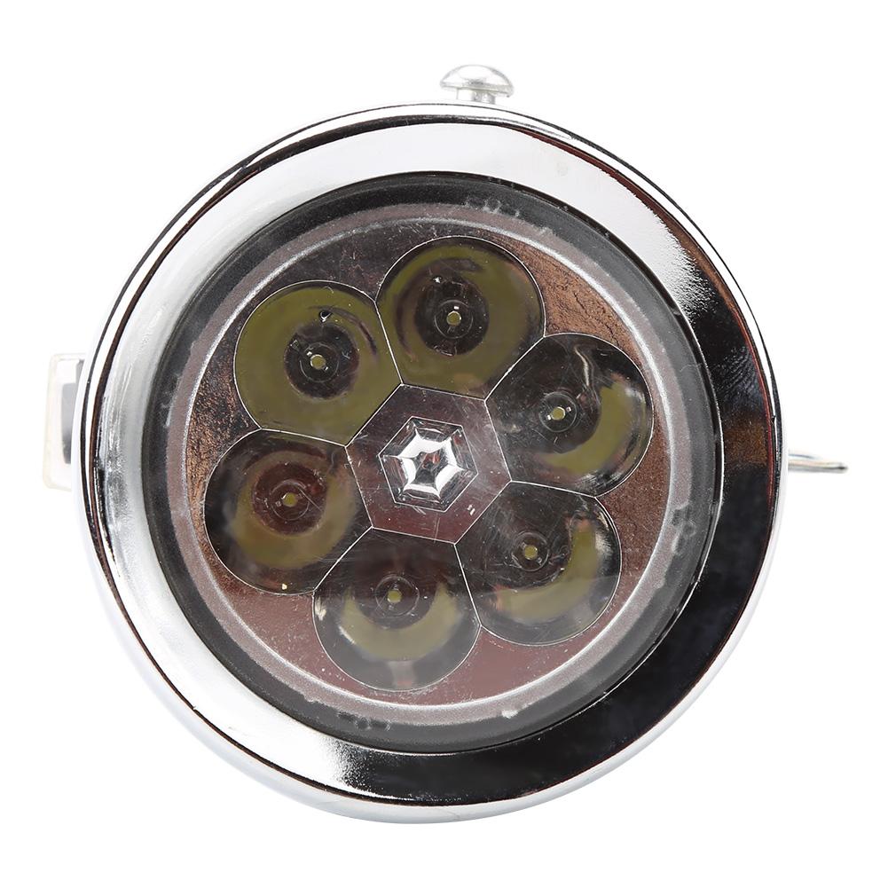 6 LED Vintage Bicycle Bike Front Light Headlight Flashlight Headlamp With Bracket Silver