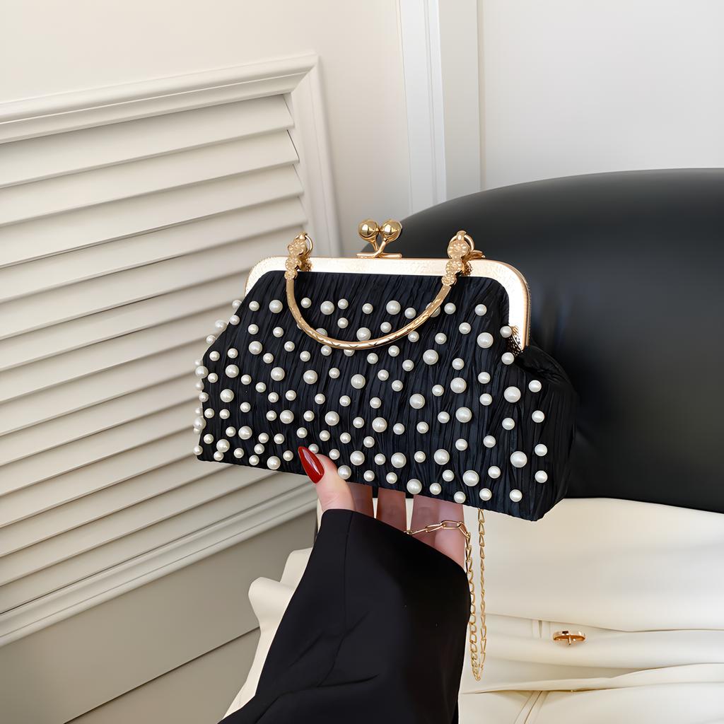 Pearl Clutch Purses for Women Evening Handbag Wedding Bridal Crossbody Bag for Women Prom Wedding Party Clutch