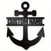 Sleek Black Metal Wall Decor Custom Engraved Anchor Initial Home Party Gift