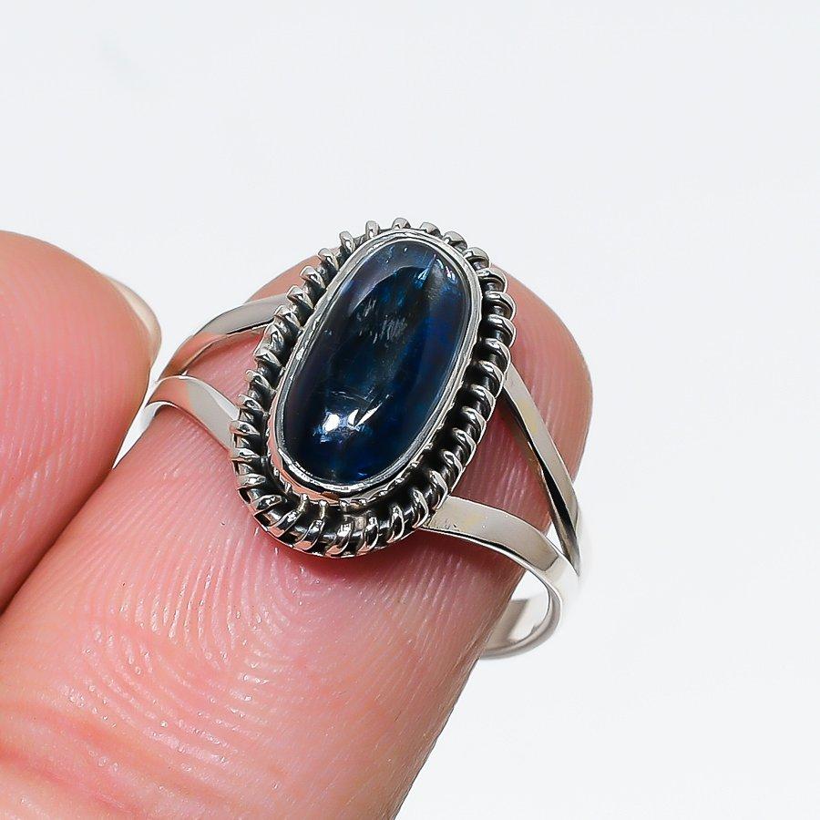 Natural Kyanite Gemstone Handmade 925 Solid Sterling Silver Gift Ring S.8 C3S22