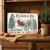 Rustic Home Holiday Embellishments Christmas Wood Sign, Vintage Santa's Sleigh Parking Only Wall 2D Farmhouse Hanging Sign Wooden Plaque for