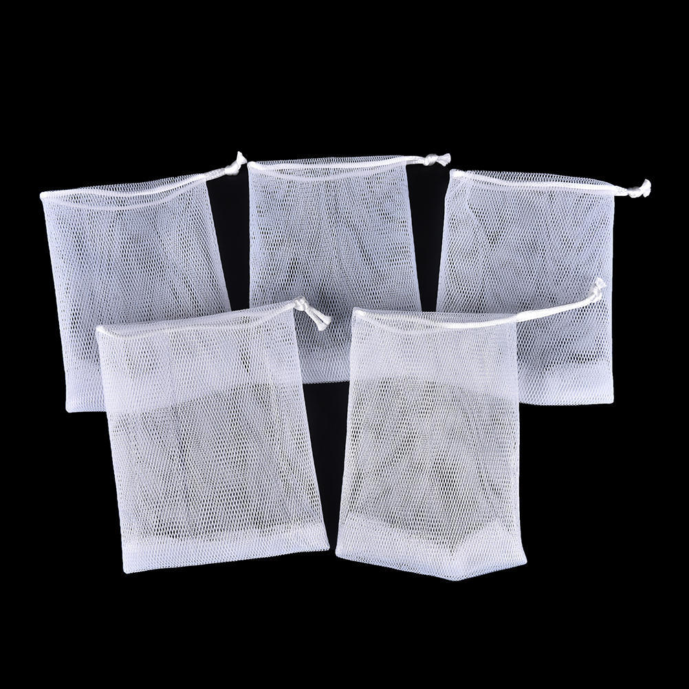 5Pcs Soap Blister Mesh Double-Layer Soap Net Foaming Net Easy Bubble Mesh Bag
