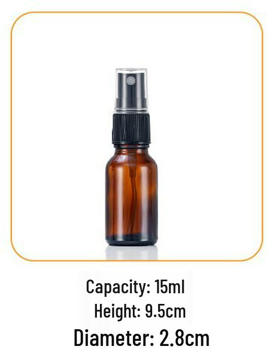 Brown Glass Spray Bottle, 5-100ml, Essential Oil & Hydrating Refill, Portable Press-type Sample Bottle
