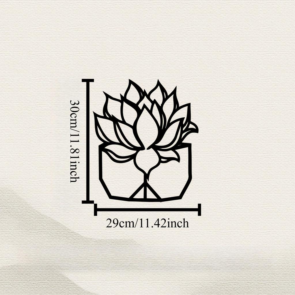 1pc Rust Resistant Succulent Metal Wall Art Garden Fence Sculpture Housewarming Gift Living Room Plant Decor