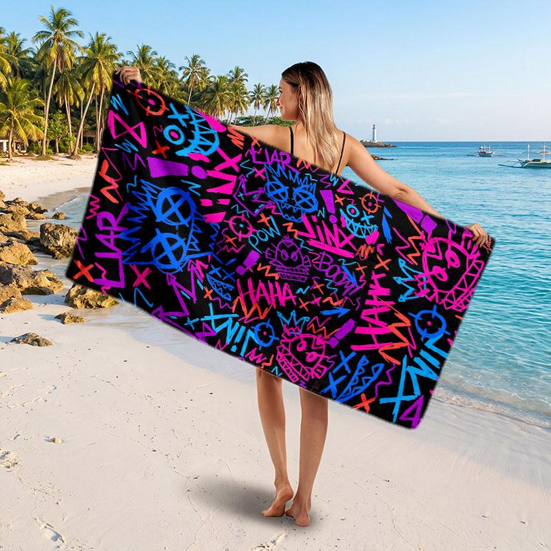 Large Beach TowelArcane Soft Absorbent Towel Beach Bath Home Use