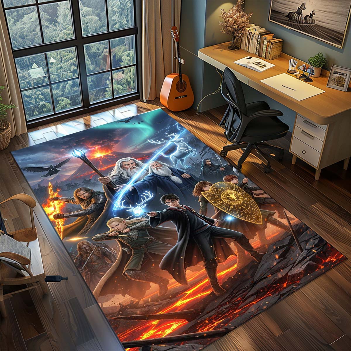 

Harry Potter Magic Owl Anime Rug Carpet Large Area Rug Non Slip Washable Floor Mat Gamer Room Bedroom Home Decor 60x90cm