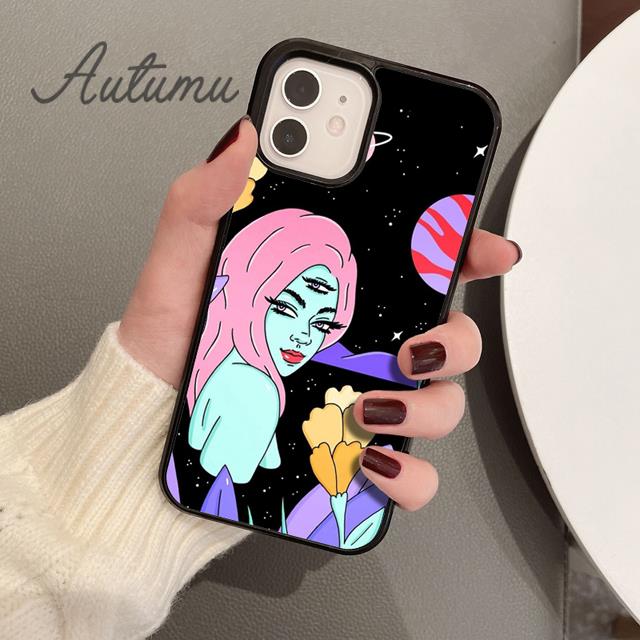 Hippie Grunge Art Phone Case for iPhone 11 12 13 14 Pro Max mini X XR XS SE 2020 6S 7 8 Plus Samsung Galaxy S21 S22 Cover shell