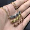 European-American Style V Gold CNC Bullet Necklace for Couples