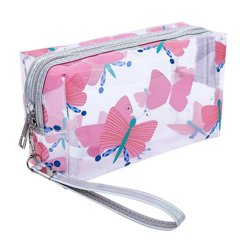 Storage Organizer Pvc Transparent Wash Bags Fruit Printed Cosmetic Pouch Large Travel Cosmetics Storage Makeup Accessory