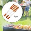 6 Stück Braten-Gabeln BBQ-Spieße Barbecue-Grill Fleischgabel Edelstahl für Picknick