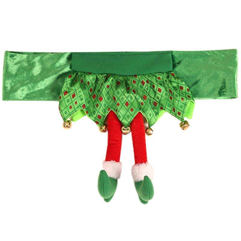 1Pc Chair Cover Girl Skirt Christmas Elf Christmas Decoration Santa Claus Belt DIY Christmas Dinner Seat Cover