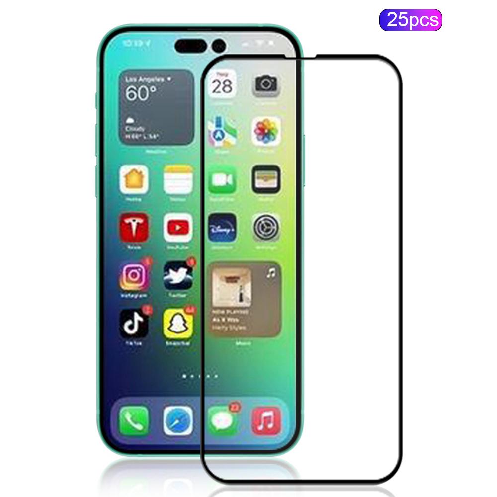 

MOCOLO 25Pcs For iPhone 16 Pro Full Screen Protector Tempered Glass Silk Printing Edge Black