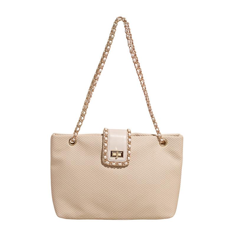 Fashion foreign shoulder bag withered grid chain bag niche trend casual handbag large capacity tote bag