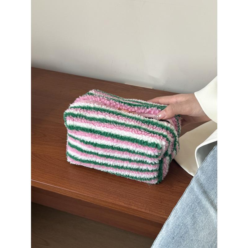 Chlupatá plyšová kosmetická taštička s leopardím potiskem, velkokapacitní, růžové kosmetické pouzdro, zipová taška, organizér na toaletní potřeby, pouzdro pro ženy a dívky