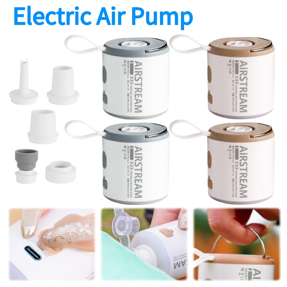 Portable Air Pump with Camping Light Mini Air Mattress Pump Inflator/Deflator Pumps for Air Mattress Pool Float Swimming Ring