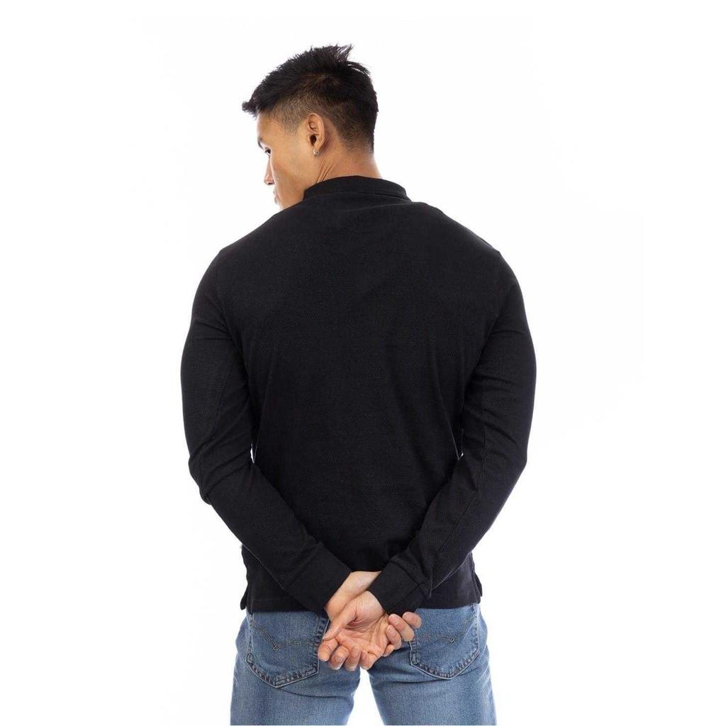 Peter Werth Mens Embroidered Long-Sleeved Polo Shirt