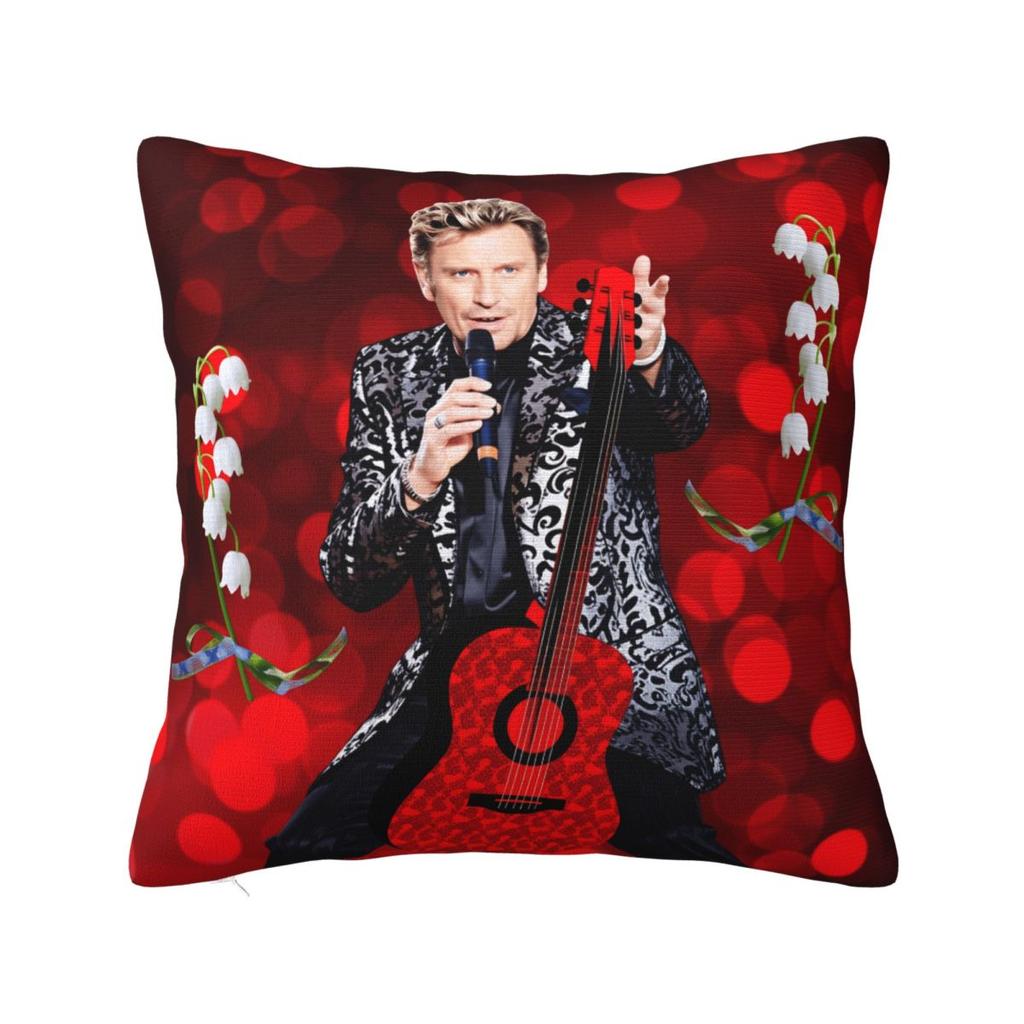 3D Printing Johnny Hallyday Rock Star Pillow Cover Morden Pillow Case For Sofa Bedroom Home Decor Cushion Cover Soft Pillowcases