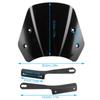 Universal Windshield Wind Deflector Screen Cover Guard With Mounting Bracket for 5-7in Retro Motorbike Motorcycle Accessories