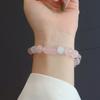 Natural Pink Quartz Crystal Bracelet for Women,fashion Design Amethyst Bracelet Powder Crystal Beaded Jewelry