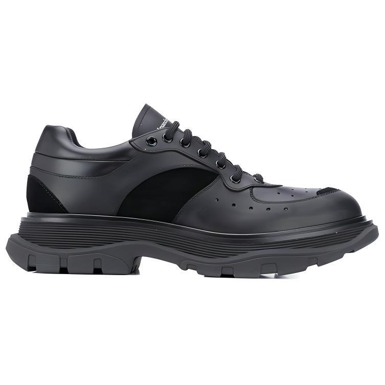Alexander McQueen Tread Suede panelled Leather Trainers 'Black' 627222WHRH51081