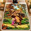 Flannel BlanketMasha and the Bear Warm Soft Throw Blanket for Indoor Sofa Bed Living Room Use