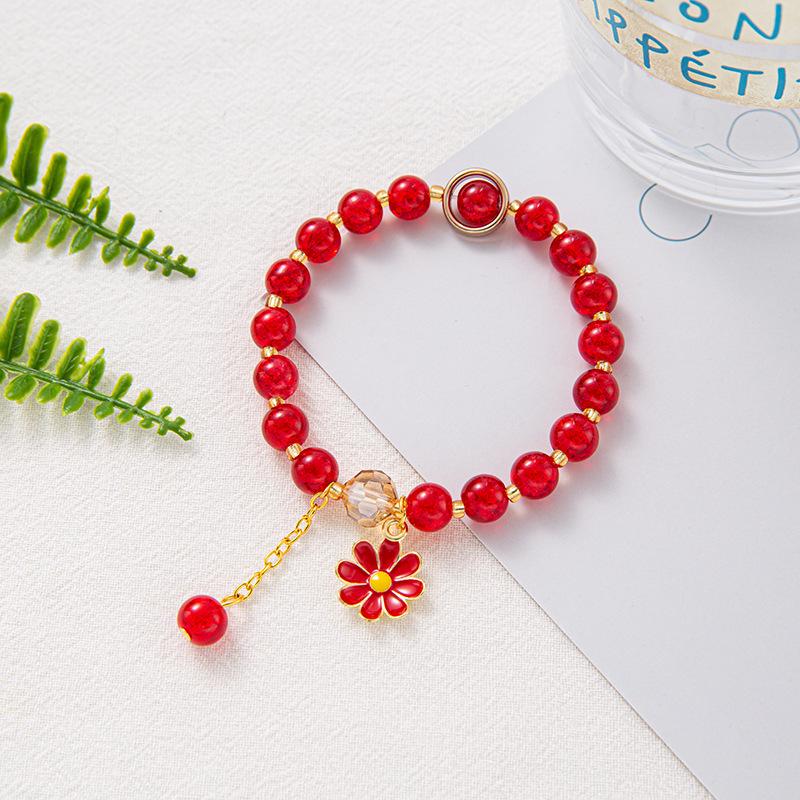 Crystal Daisy Burst Bracelet - Sweet Floral Design, Niche High-End Cross-Border Bestseller