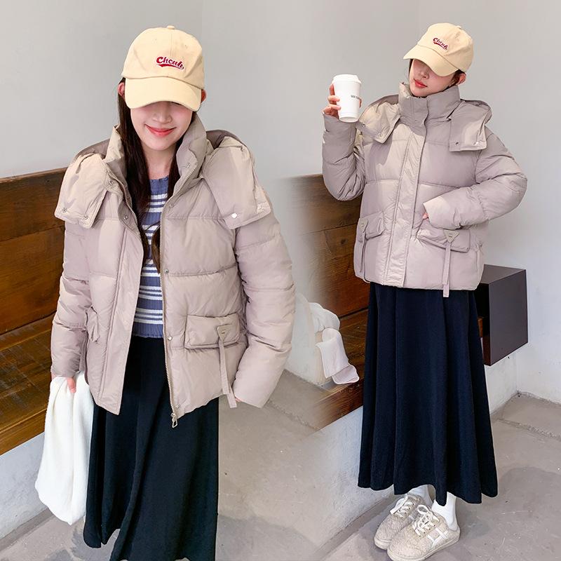 Down cotton jacket short women's 2025 new Korean version loose thickened stand-up collar bread jacket winter cotton jacket jacket
